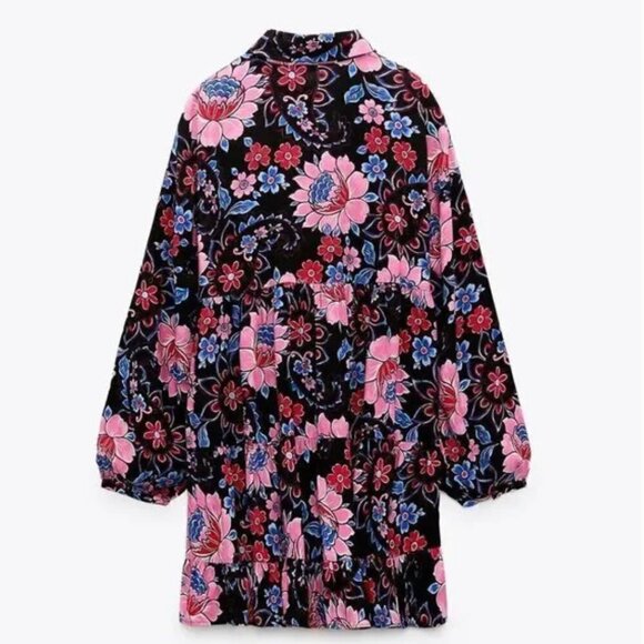 ZARA NWT FLORAL PRINT BABYDOLL DRESS - S - Picture 9 of 9